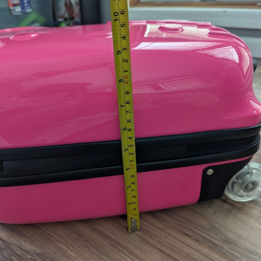 Pink Hello Kitty Face Roller Suitcase With Top Handle And Extended Roller Handle - Picture 9 of 12